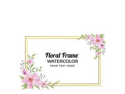 Watercolor Floral Frame Design