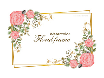 Watercolor floral Frame
