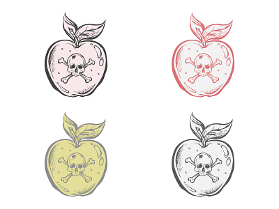 Vector tracing apple with skull apple design graphic design illustration skull tshirt vect vector vectorart vectorartist