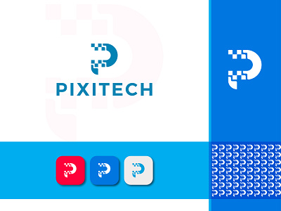 Letter "P" + Tech logo