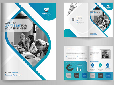 Corporate Bi-fold Brochure Template a4 a4 flyer a5 annual report bi fold booklet brochure brochure template business proposal corporate design graphic design proposal