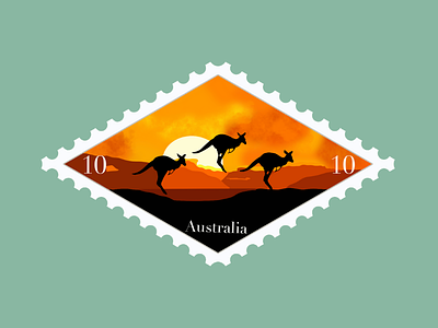 Australia Travel Stamp australia stamp design destination destination stamp etsy seller etsy shop illustration kangaroo outback procreate sydney travel travel stamp