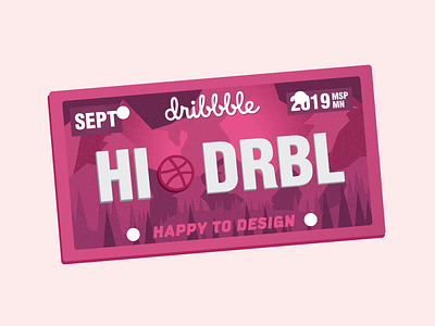 Hello Dribble digital art dribbble invite dribble hello license plate minnesota msp