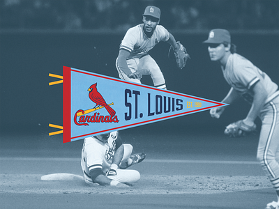St. Louis Cardinals Throwback Pennant baseball cardinals digital art mlb pennant st. louis