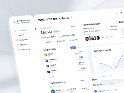 Cryptocurrency Dashboard Design