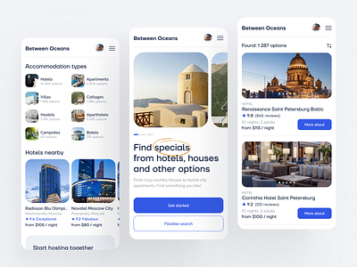 Between Oceans – Booking Service booking design hotel reservation service travel travel app travel booking trip ui ui design ux ux design web desing website