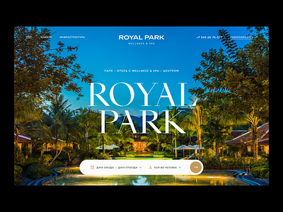 Royal Park Hotel booking design hotel landing page resort typography ui ux web web design