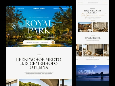 Royal Park Hotel booking design hotel landing page resort typography ui ux web web design