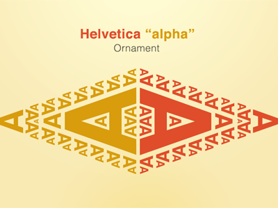 Helvetica “Alpha” Ornament helvetica ornament typography
