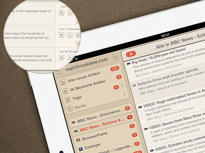 Mr Reader RSS App Theme Progress (WIP) app apple article folder glyphs gui iconography icons ipad read reset retina rockatee rss settings simple slick ui unread
