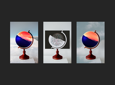Tilted affinitydesigner art balance collage composition design globe graphic design mountains tilt travel view world