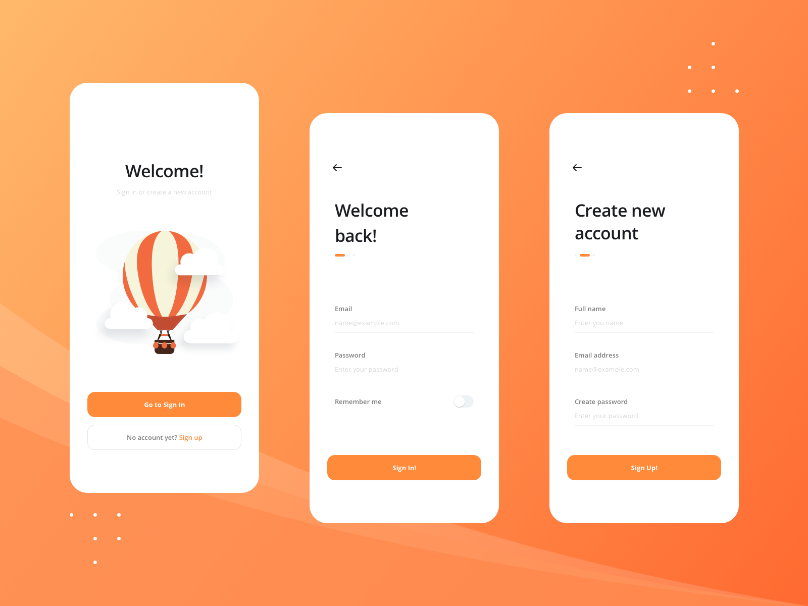 Login / Register Mobile UI by Fabian de la Fuente on Dribbble