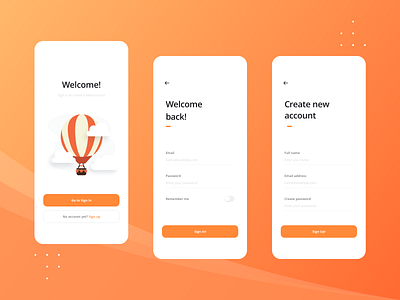 Login / Register Mobile UI by Fabian de la Fuente on Dribbble