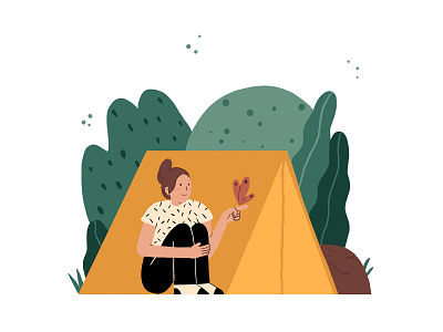 Girl in Nature design illustration web