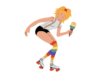 Retro Girl Skater design illustration web