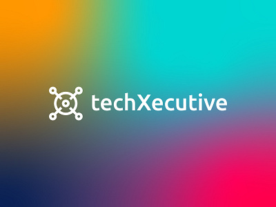 techXecutive branding career coding cto developer geek gradient logo modern logo recruitment software logo tech tech logo technology techy timeless