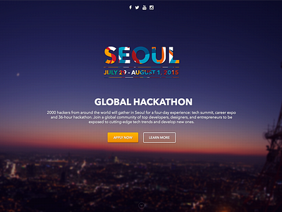 Seoul Global Hackathlon design global korea landing photoshop seoul ux web