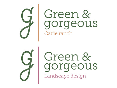 Green & Gorgeous Ranch & Landscape Design branding design illustrator logo minimal typography vector