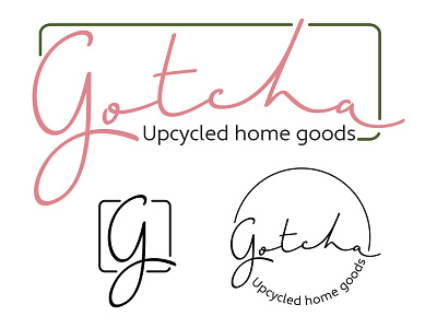 Gotcha Upcycled home goods Logo branding design illustrator logo minimal typography vector