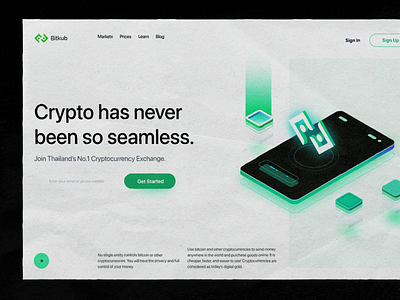 Crypto landing page poster crypto cryptocurrency design finance finance app fintech ui web