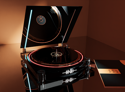 Ecliptic Record Player Render 3d album concept design product design record player render rendering vinyl