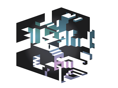 Digital Purgatory design illustration isometric maze op art optical illusion