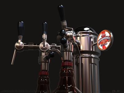 Device (Pegasus), for beer bottling in PET containers. construction design illustration visualization.