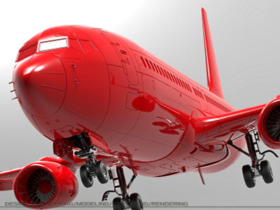 Model (designer) aircraft B-737. construction modeling visualization.