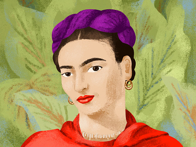 Frida Kahlo adobe fresco artist color digital painting fresco frida frida kahlo illustration portrait