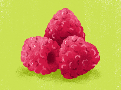 Raspberries adobe fresco color digital painting food illustration food illustrations fresco fruit fruit illustration illustration raspberries summer texture