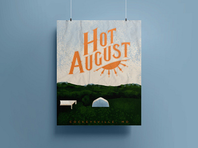 Hot August Music Fest Poster adobe fresco color custom lettering digital painting fresco gig poster handlettering illustration lettering music festival poster type type design