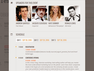 Speakers & Schedule Addon for EventON dates schedule speakers tabbed thumbnails