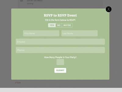 RSVP Lightbox Submission Form