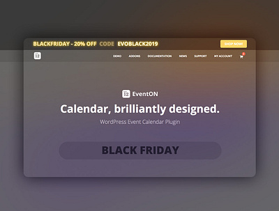 EventON Black 2019 black blackfriday calendar