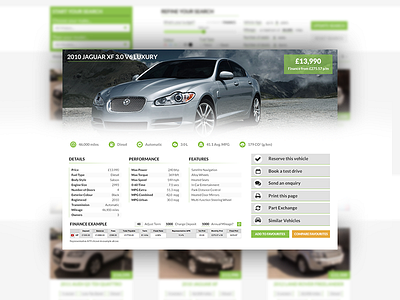 Details page concept automotive showroom