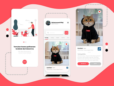 Petch App animal app design application cat cats design dog indonesia interface mobile app ui ux ux design