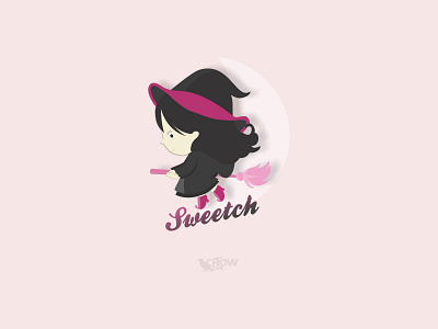 Sweet Witch Logo brand design cartoon character design graphic design logo logobrand vector