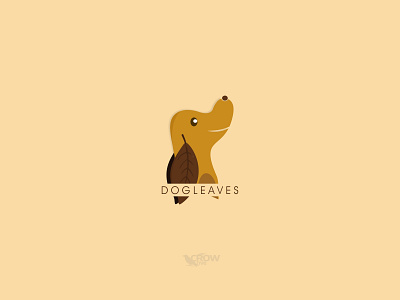 Dog Leaves Logo. brand design cartoon character design elegant graphic design illustration logo logobrand vector