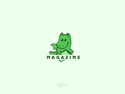 Nagazine Logo brand design cartoon cartoon character cute design dragon graphic design icon logo logobrand magazine naga vector