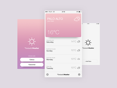 Fantastic Weather iOS App app application flat icon ios ui ux weather web