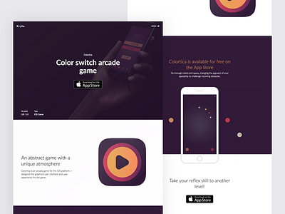 Colortica landing page flat game icon ui ux