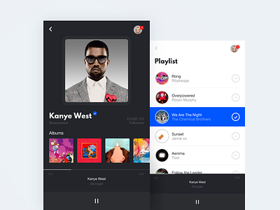 Music Player App app clean flat mobile music player ui ux