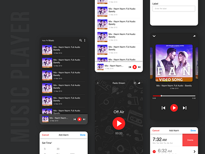 Music & Video Player Mobile App adobe xd app app ui application design application ui design design app interaction interface media player mobile app mobile app design mobile design mobile ui music music player photoshop ui ux