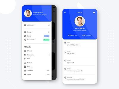 Profile & Menu Design - Mobile App