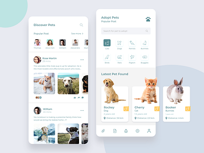 Adopt Pets Mobile App mobile app mobile app design mobile design mobile ui ui uidesign uiux