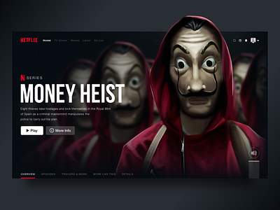 Netflix Web Design design landing page design moneyheist netflix ui ui design ux web web design web page webdesign website website design