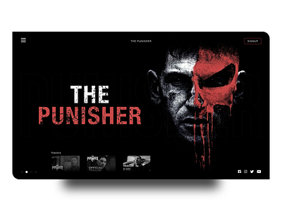 The Punisher Web Design design landing page design series the punisher ui ui design ux web web design webdesign webpage website website design
