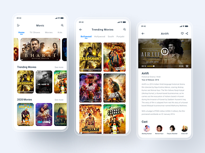 Movic App Design app home media menu mobile movie app movies ui welcome