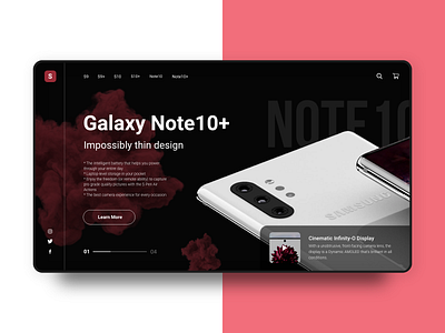 Samsung Galaxy Note10+ Web Design brand identity branding content dailyui design interaction interface landing page landing page design logo typogaphy ui ui design ux web website design