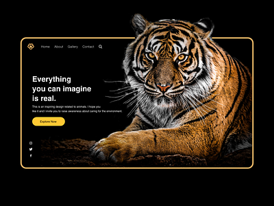 Animal Landing Page branding design interaction interface landingpage logo tigers typography ui ui design ux web website website design